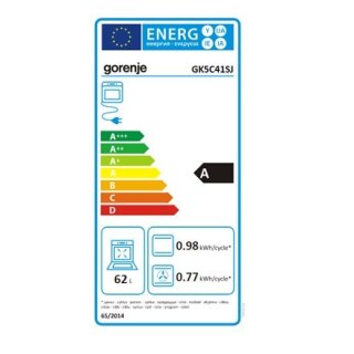 Gorenje | Cooker | GK5C41SJ | Hob type Gas | Oven type Electric | Stainless steel | Width 50 cm | Grilling | Depth 59.4 cm | 62