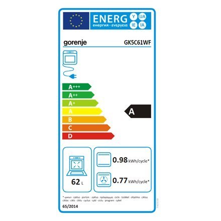 Gorenje Cooker GK5C61WF Hob type Gas Oven type Electric White Width 50 cm Depth 59.4 cm 62 L Gorenje Cooker GK5C61WF Hob type Gas Oven type Electric White Width 50 cm Depth 59.4 cm 62 L