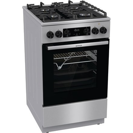 Gorenje | Cooker | GK5C65XV | Hob type Gas | Oven type Electric | Stainless steel | Width 50 cm | Grilling | LED | Depth 59.4 c