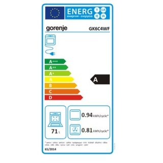 Gorenje | Cooker | GK6C4WF | Hob type Gas | Oven type Electric | White | Width 60 cm | Grilling | Depth 60 cm | 71 L