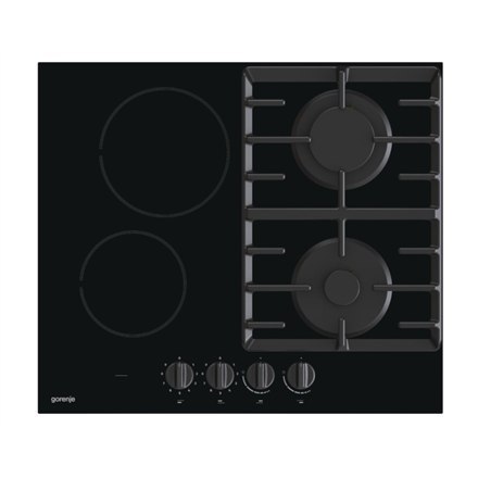 Gorenje | GCE691BSC | Hob | Gas on glass + vitroceramic | Number of burners/cooking zones 4 | Rotary knobs | Black Gorenje | GCE691BSC | Hob | Gas on glass + vitroceramic | Number of burners/cooking zones 4 | Rotary knobs | Black