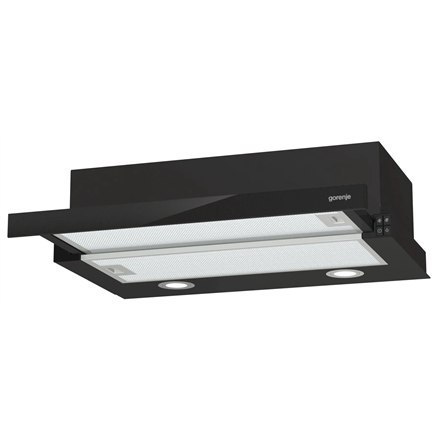Gorenje | Hood | TH62E4BG | Energy efficiency class C | Telescopic | Width 60 cm | 450 m³/h | Mechanical control | Black | LED Gorenje | Hood | TH62E4BG | Energy efficiency class C | Telescopic | Width 60 cm | 450 m³/h | Mechanical control | Black | LED