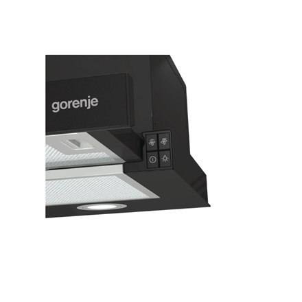 Gorenje | Hood | TH62E4BG | Energy efficiency class C | Telescopic | Width 60 cm | 450 m³/h | Mechanical control | Black | LED Gorenje | Hood | TH62E4BG | Energy efficiency class C | Telescopic | Width 60 cm | 450 m³/h | Mechanical control | Black | LED