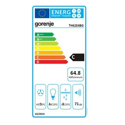 Gorenje | Hood | TH62E4BG | Energy efficiency class C | Telescopic | Width 60 cm | 450 m³/h | Mechanical control | Black | LED Gorenje | Hood | TH62E4BG | Energy efficiency class C | Telescopic | Width 60 cm | 450 m³/h | Mechanical control | Black | LED