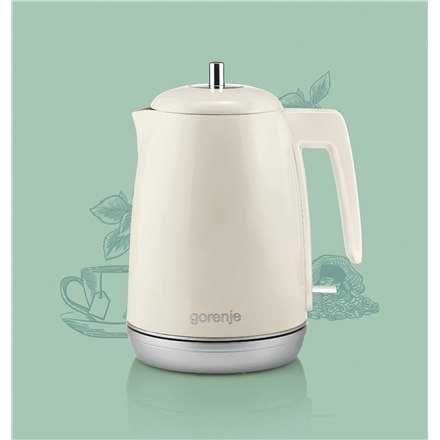 Gorenje | Kettle | K15RL | Electric | 2200 W | 1.7 L | Plastic and metal | 360° rotational base | Champagne Gorenje | Kettle | K15RL | Electric | 2200 W | 1.7 L | Plastic and metal | 360° rotational base | Champagne