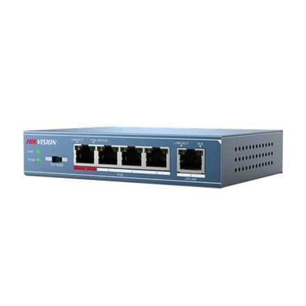 Hikvision | Switch | DS-3E0105P-E | Bezobsługowy | Stacjonarny | 4 porty 10/100 Mbps (RJ-45) | 1 port 1 Gbps (RJ-45) | 4 porty P Hikvision | Switch | DS-3E0105P-E | Bezobsługowy | Stacjonarny | 4 porty 10/100 Mbps (RJ-45) | 1 port 1 Gbps (RJ-45) | 4 porty P