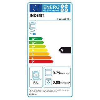 INDESIT | Oven | IFW 65Y0 J BL | 66 L | Multifunctional | Manual | Mechanical control | Height 59.5 cm | Width 59.5 cm | Black