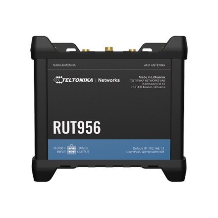 Industrial Router | RUT956 | 802.11n | 10/100 Mbit/s | Ethernet LAN (RJ-45) ports 4 | Mesh Support No | MU-MiMO No | 2G/3G/4G | Industrial Router | RUT956 | 802.11n | 10/100 Mbit/s | Ethernet LAN (RJ-45) ports 4 | Mesh Support No | MU-MiMO No | 2G/3G/4G |
