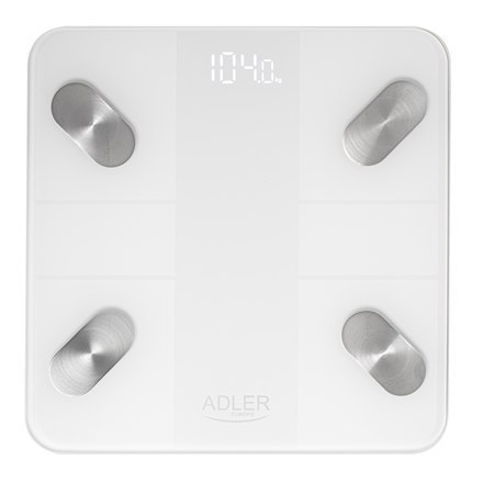 Inteligentna waga łazienkowa Adler | AD 8186w | Maksymalna waga (udźwig) 180 kg | Dokładność 100 g | Pomiar wskaźnika masy ciała Inteligentna waga łazienkowa Adler | AD 8186w | Maksymalna waga (udźwig) 180 kg | Dokładność 100 g | Pomiar wskaźnika masy ciała