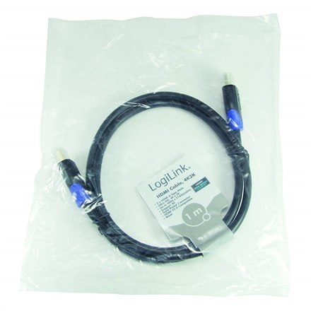 Kabel HDMI Logilink | Wysoka prędkość z funkcją Ethernet | Męski | 19 pin HDMI typ A | Męski | 19 pin HDMI typ A | 1 m | Czarny Kabel HDMI Logilink | Wysoka prędkość z funkcją Ethernet | Męski | 19 pin HDMI typ A | Męski | 19 pin HDMI typ A | 1 m | Czarny