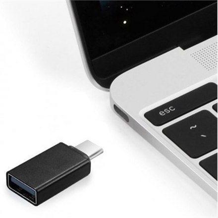 Kabel USB Type A 4-pin żeński do USB-C 24-pin męski - czarny Kabel USB Type A 4-pin żeński do USB-C 24-pin męski - czarny