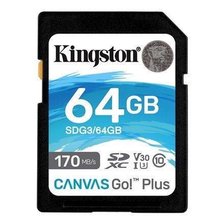 Kingston | Canvas Go! Plus | 64 GB | SD | Pamięć flash klasy 10 Kingston | Canvas Go! Plus | 64 GB | SD | Pamięć flash klasy 10