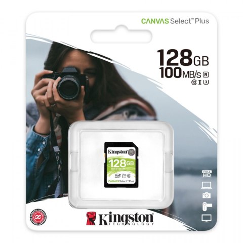 Kingston | Canvas Select Plus | 128 GB | SDHC | Pamięć flash klasy 10 Kingston | Canvas Select Plus | 128 GB | SDHC | Pamięć flash klasy 10