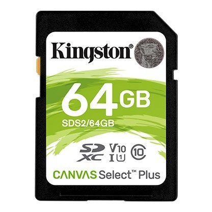 Kingston | Canvas Select Plus | UHS-I | 64 GB | SDXC | Pamięć flash klasy 10 Kingston | Canvas Select Plus | UHS-I | 64 GB | SDXC | Pamięć flash klasy 10