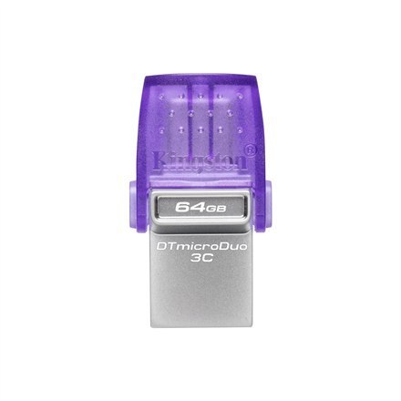 Kingston | DataTraveler | DT Micro Duo 3C | 64 GB | USB Type-C i Type-A | Fioletowy Kingston | DataTraveler | DT Micro Duo 3C | 64 GB | USB Type-C i Type-A | Fioletowy
