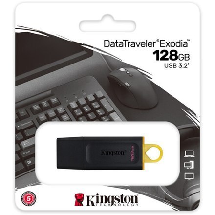 Kingston | DataTraveler Exodia | 128 GB | USB 3.2 | Czarny Kingston | DataTraveler Exodia | 128 GB | USB 3.2 | Czarny