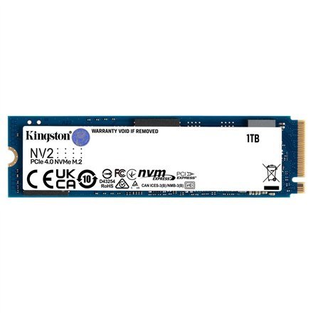 Kingston | SSD | NV2 | 1000 GB | Format SSD M.2 2280 | Interfejs SSD PCIe 4.0 x4 NVMe | Prędkość odczytu 3500 MB/s | Prędkość za Kingston | SSD | NV2 | 1000 GB | Format SSD M.2 2280 | Interfejs SSD PCIe 4.0 x4 NVMe | Prędkość odczytu 3500 MB/s | Prędkość za