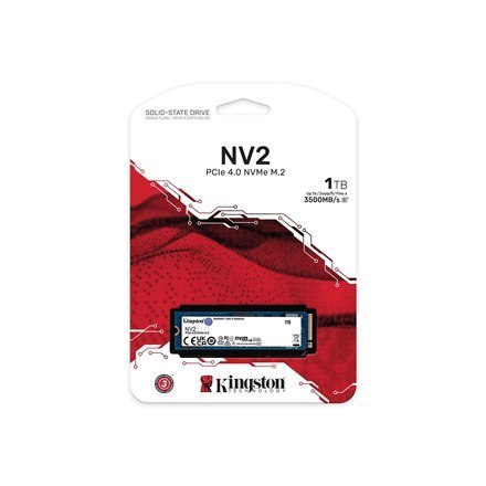 Kingston | SSD | NV2 | 1000 GB | Format SSD M.2 2280 | Interfejs SSD PCIe 4.0 x4 NVMe | Prędkość odczytu 3500 MB/s | Prędkość za Kingston | SSD | NV2 | 1000 GB | Format SSD M.2 2280 | Interfejs SSD PCIe 4.0 x4 NVMe | Prędkość odczytu 3500 MB/s | Prędkość za
