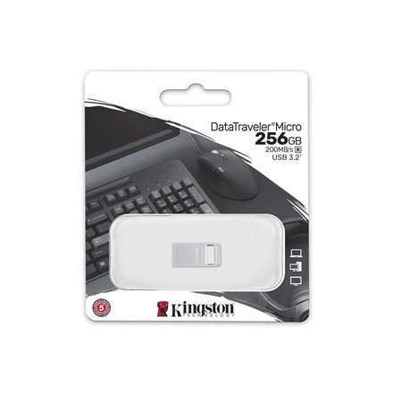 Kingston | USB 3.2 Flash Drive | DataTraveler micro | 256 GB | USB 3.2 | Silver Kingston | USB 3.2 Flash Drive | DataTraveler micro | 256 GB | USB 3.2 | Silver