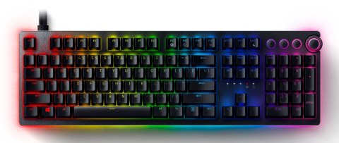 Klawiatura do gier Razer Huntsman V2 z optycznym przełącznikiem podświetleniem LED RGB, przewodowa, czarna, układ numeryczny, pr Klawiatura do gier Razer Huntsman V2 z optycznym przełącznikiem podświetleniem LED RGB, przewodowa, czarna, układ numeryczny, pr