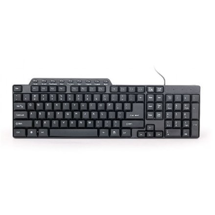 Klawiatura multimedialna Gembird KB-UM-104 Compact | Multimedia | Przewodowa | US Layout | Kolor Czarny | USB | Waga 420 g | Gwa Klawiatura multimedialna Gembird KB-UM-104 Compact | Multimedia | Przewodowa | US Layout | Kolor Czarny | USB | Waga 420 g | Gwa