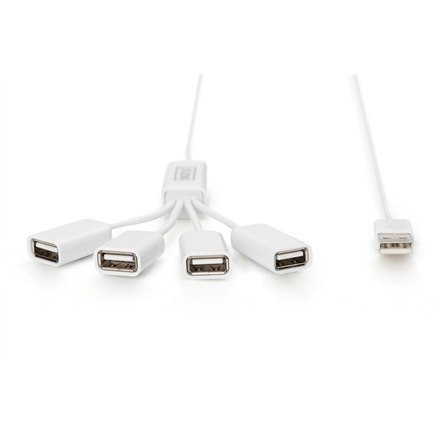 Koncentrator kablowy Digitus | USB 2.0, 4-portowy, 4x USB A/F, 1x USB A męski, DC2,5 mm (zasilacz nie wchodzi w skład zestawu) | Koncentrator kablowy Digitus | USB 2.0, 4-portowy, 4x USB A/F, 1x USB A męski, DC2,5 mm (zasilacz nie wchodzi w skład zestawu) |