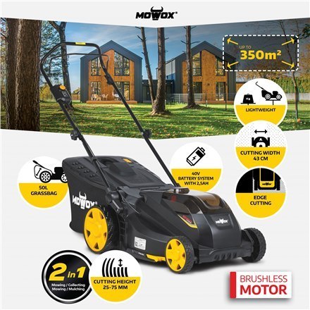 Kosiarka akumulatorowa MoWox | 40V Comfort Series | EM 4340 PX-Li | Powierzchnia koszenia 350 m² Kosiarka akumulatorowa MoWox | 40V Comfort Series | EM 4340 PX-Li | Powierzchnia koszenia 350 m²