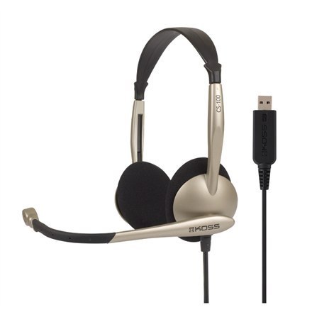 Koss | CS100USB | Słuchawki | Przewodowe | Nauszne | Mikrofon | Redukcja szumów | Złote Koss | CS100USB | Słuchawki | Przewodowe | Nauszne | Mikrofon | Redukcja szumów | Złote