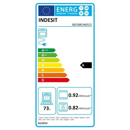 Kuchenka INDESIT | IS67G8CHX/E/1 | Typ płyty gazowa | Typ piekarnika elektryczna | Stal nierdzewna | Szerokość 60 cm | Głębokość