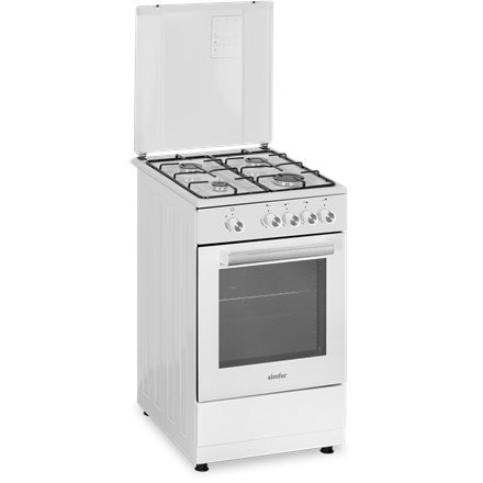 Kuchenka gazowa Simfer 4401SGRBB.1 | Kompaktowy piekarnik | Kolor biały | Szerokość 50 cm | Głębokość 55 cm | Pojemność 49 L Kuchenka gazowa Simfer 4401SGRBB.1 | Kompaktowy piekarnik | Kolor biały | Szerokość 50 cm | Głębokość 55 cm | Pojemność 49 L