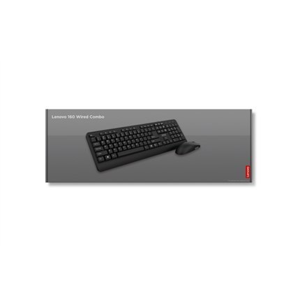 Lenovo | 160 Combo | Keyboard | Wired | Mouse included | US | Black | USB-A 2.0 Lenovo | 160 Combo | Keyboard | Wired | Mouse included | US | Black | USB-A 2.0