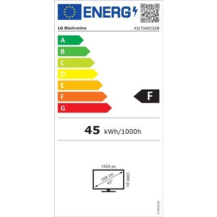LG 43LT340C3ZB 43" 1920x1080/400cdm2/HDMI, Headphone out, USB, CI slot LG | 43LT340C3ZB | 43 " | Landscape | 16/7 | WebOS | 400 LG 43LT340C3ZB 43" 1920x1080/400cdm2/HDMI, Headphone out, USB, CI slot LG | 43LT340C3ZB | 43 " | Landscape | 16/7 | WebOS | 400