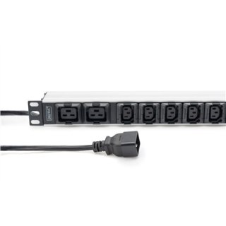 Listwa gniazdowa z profilem aluminiowym, 10-drożna, wtyczka IEC C20 | DN-95427 | Ilość gniazd 7