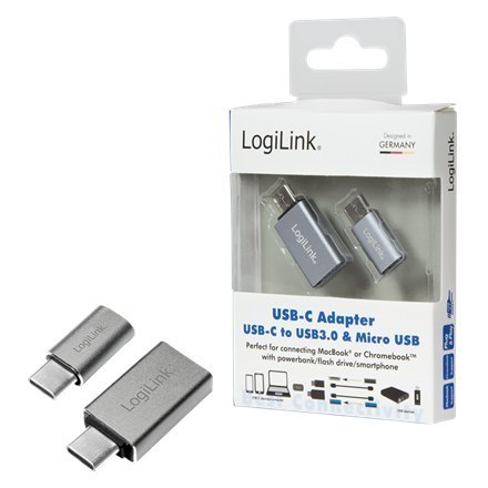 Logilink AU0040, USB Adapter, Type-C to USB 3.0 & Micro USB female Logilink AU0040, USB Adapter, Type-C to USB 3.0 & Micro USB female