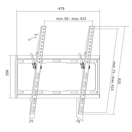 Logilink BP0012 TV Wall mount, 32-55", tilt -14°, 25 mm Logilink Logilink BP0012 TV Wall mount, 32-55", tilt -14°, 25 mm Logilink