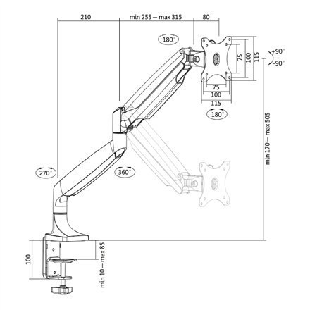 Logilink | Desk Mount | BP0042 | 13-32 " | Maximum weight (capacity) 9 kg | Silver Logilink | Desk Mount | BP0042 | 13-32 " | Maximum weight (capacity) 9 kg | Silver