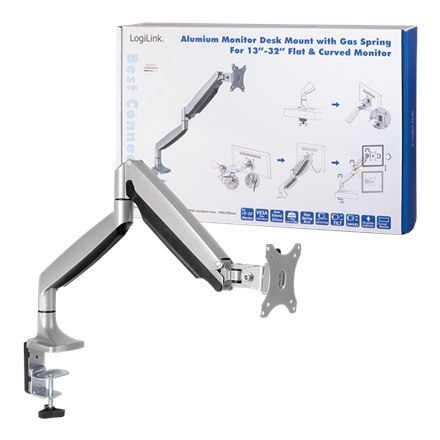Logilink | Desk Mount | BP0042 | 13-32 " | Maximum weight (capacity) 9 kg | Silver Logilink | Desk Mount | BP0042 | 13-32 " | Maximum weight (capacity) 9 kg | Silver