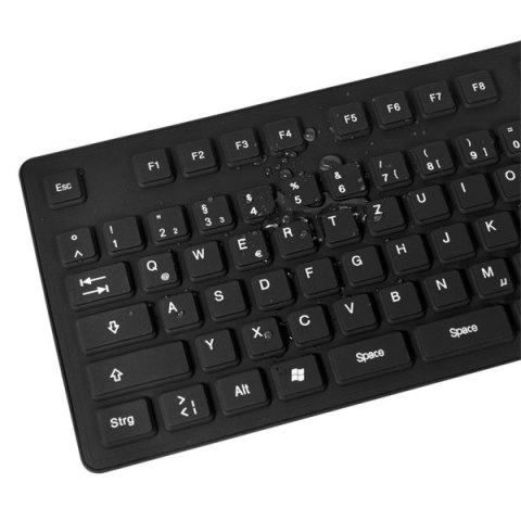 Logilink | Elastyczna wodoodporna klawiatura USB + PS/2 | ID0019A | Elastyczna klawiatura | Przewodowa | DE | Czarny Logilink | Elastyczna wodoodporna klawiatura USB + PS/2 | ID0019A | Elastyczna klawiatura | Przewodowa | DE | Czarny