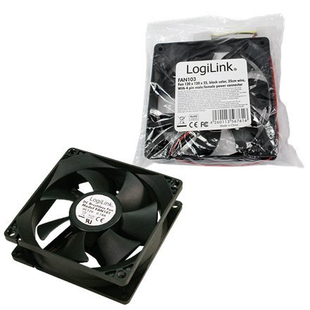 Logilink | FAN103 | Czarny | Wentylator obudowy Logilink | FAN103 | Czarny | Wentylator obudowy