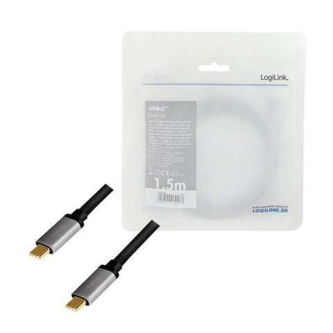 Logilink | Kabel USB-C | Męski | 24-pinowy USB-C | Męski | Czarny | 24-pinowy USB-C | 1,5 m Logilink | Kabel USB-C | Męski | 24-pinowy USB-C | Męski | Czarny | 24-pinowy USB-C | 1,5 m