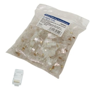 Logilink | MP0002 | CAT5e Modular PlugSuitable for 8P8C Round CablePlug unshieldedGold-plated contacts | Transparent