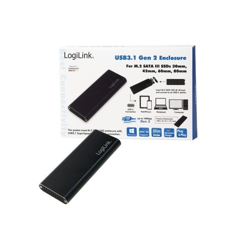 Logilink | Storage enclosure | Solid state drive | M.2 | M.2 Card | USB 3.1 (Gen 2) Logilink | Storage enclosure | Solid state drive | M.2 | M.2 Card | USB 3.1 (Gen 2)