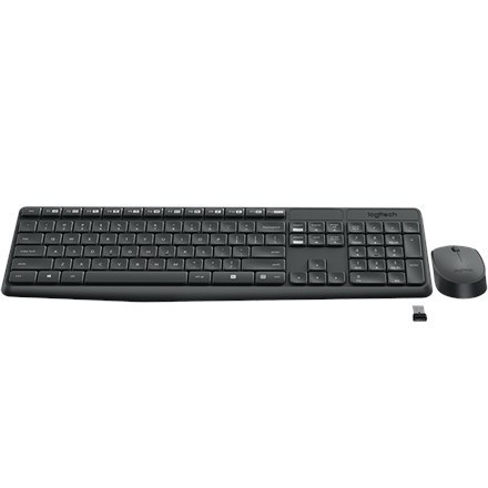 Logitech | MK235 | Keyboard and Mouse Set | Wireless | Mouse included | Batteries included | US | Black | 475 g Logitech | MK235 | Keyboard and Mouse Set | Wireless | Mouse included | Batteries included | US | Black | 475 g
