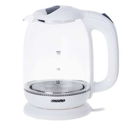 Mesko | Kettle | MS 1302w | Electric | 2200 W | 1.7 L | Glass | 360° rotational base | White Mesko | Kettle | MS 1302w | Electric | 2200 W | 1.7 L | Glass | 360° rotational base | White
