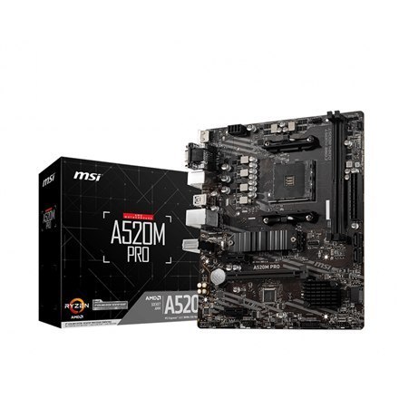 MSI | A520M PRO | Rodzina procesorów AMD | Gniazdo procesora AM4 | DDR4 | Gniazda pamięci 2 | Liczba złączy SATA | Chipset AMD A MSI | A520M PRO | Rodzina procesorów AMD | Gniazdo procesora AM4 | DDR4 | Gniazda pamięci 2 | Liczba złączy SATA | Chipset AMD A