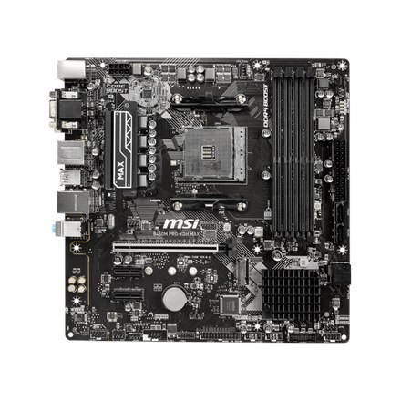MSI | B450M PRO-VDH MAX | Processor family AMD | Processor socket AM4 | DDR4 DIMM | Memory slots 4 | Number of SATA connectors 4 MSI | B450M PRO-VDH MAX | Processor family AMD | Processor socket AM4 | DDR4 DIMM | Memory slots 4 | Number of SATA connectors 4
