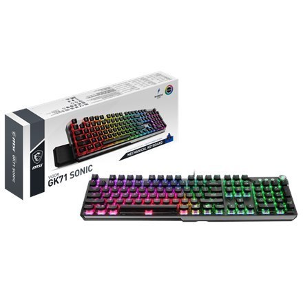 MSI | Gaming Keyboard | VIGOR GK71 SONIC BLUE | Gaming Keyboard | RGB LED light | US | Wired | Black | Numeric keypad | Blue Swi MSI | Gaming Keyboard | VIGOR GK71 SONIC BLUE | Gaming Keyboard | RGB LED light | US | Wired | Black | Numeric keypad | Blue Swi