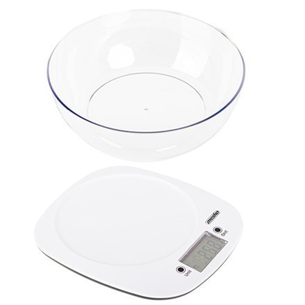 Mesko | Scale with bowl | MS 3165 | Maximum weight (capacity) 5 kg | Graduation 1 g | Display type LCD | White Mesko | Scale with bowl | MS 3165 | Maximum weight (capacity) 5 kg | Graduation 1 g | Display type LCD | White