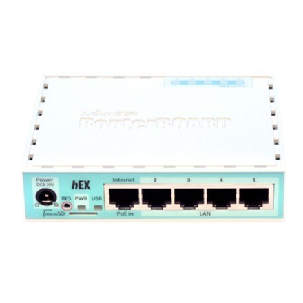 Mikrotik Wired Ethernet Router (No Wifi) RB750Gr3, hEX, Dual Core 880MHz CPU, 256MB RAM, 16 MB (MicroSD), 5xGigabit LAN, USB, PC Mikrotik Wired Ethernet Router (No Wifi) RB750Gr3, hEX, Dual Core 880MHz CPU, 256MB RAM, 16 MB (MicroSD), 5xGigabit LAN, USB, PC