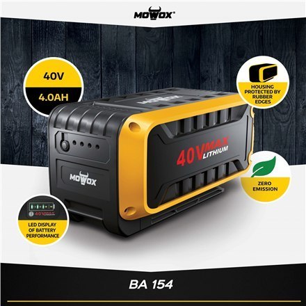 MoWox BA 154 SET 40V Max Lithium Battery and Charger Starter Set, 1 x BA 154 (40V/4.0AH) and 1 x BC 85 (4Apm fast charger) MoWox BA 154 SET 40V Max Lithium Battery and Charger Starter Set, 1 x BA 154 (40V/4.0AH) and 1 x BC 85 (4Apm fast charger)